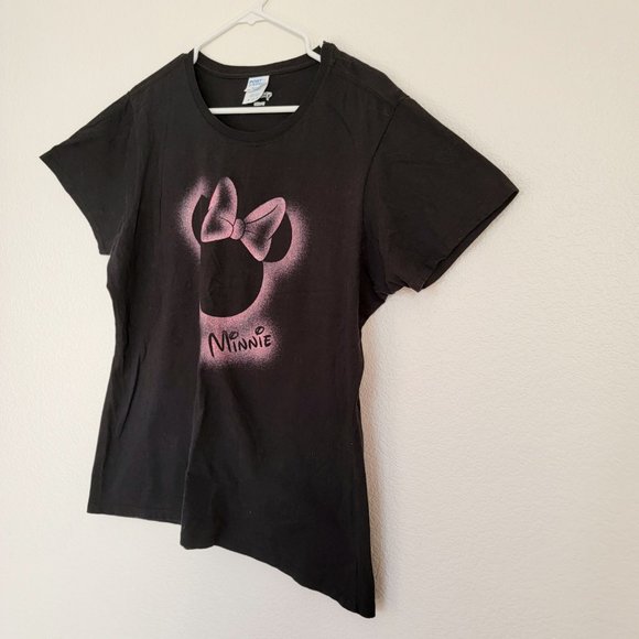 Port & Company DISNEY T Shirt Black With Pink Minnie Mouse Design Size XL - Picture 15 of 15
